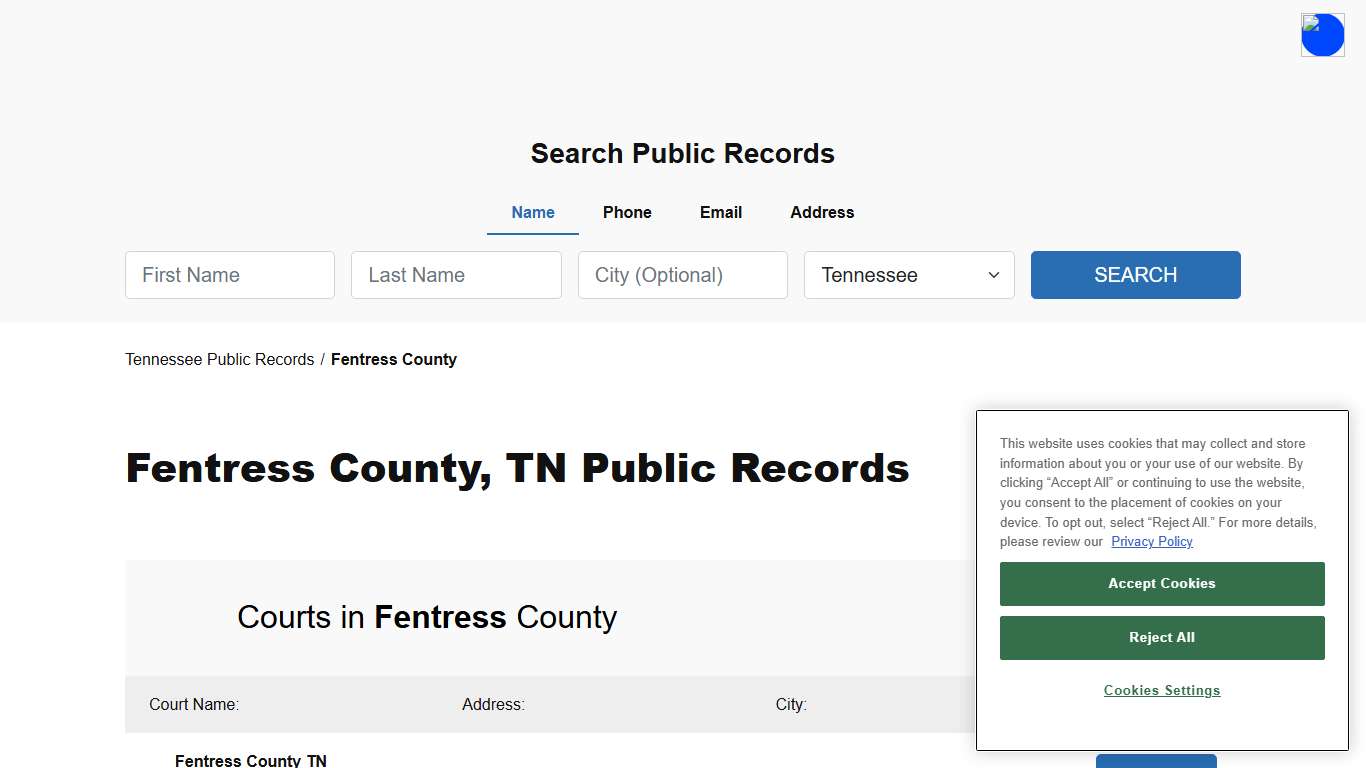 Fentress County, TN Public Court, Arrest and Inmate Records - ThePublicIndex