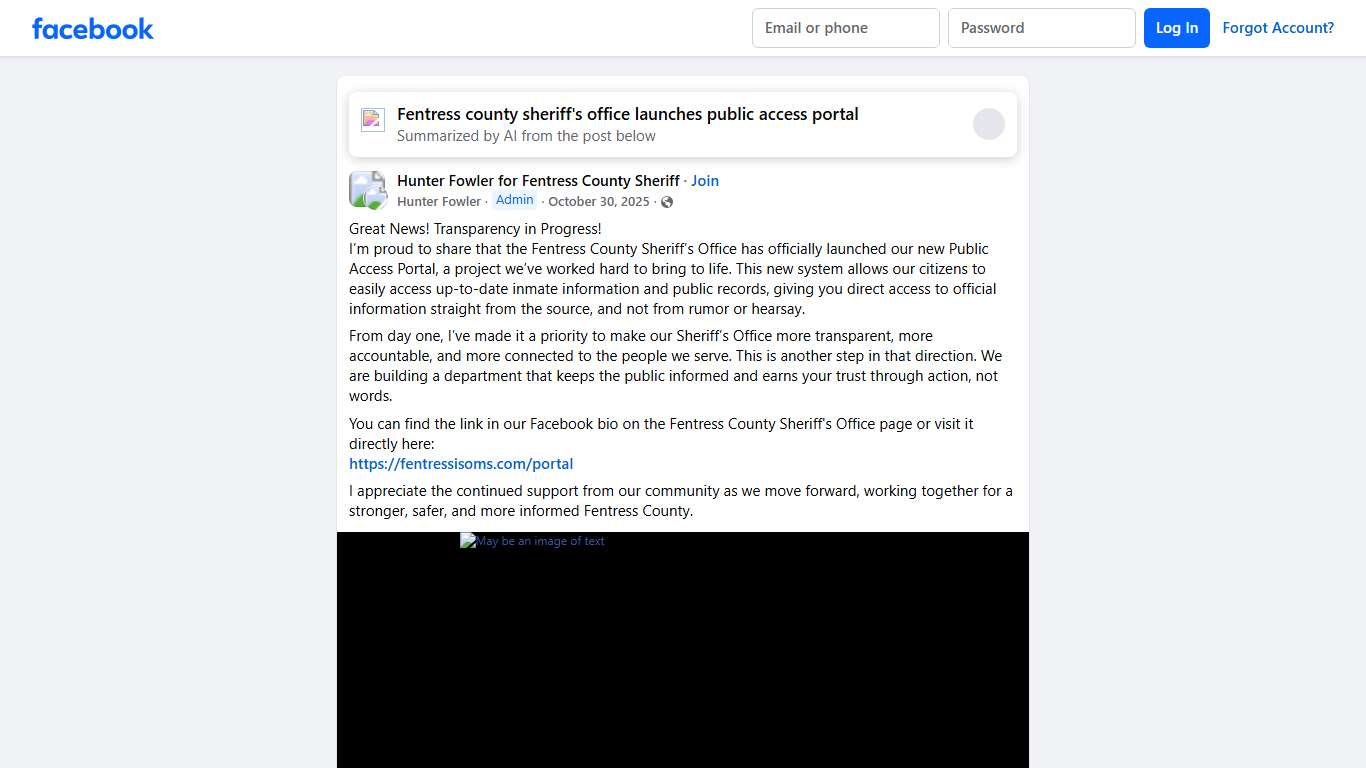 Hunter Fowler for Fentress County Sheriff | Great News! Transparency in Progress | Facebook